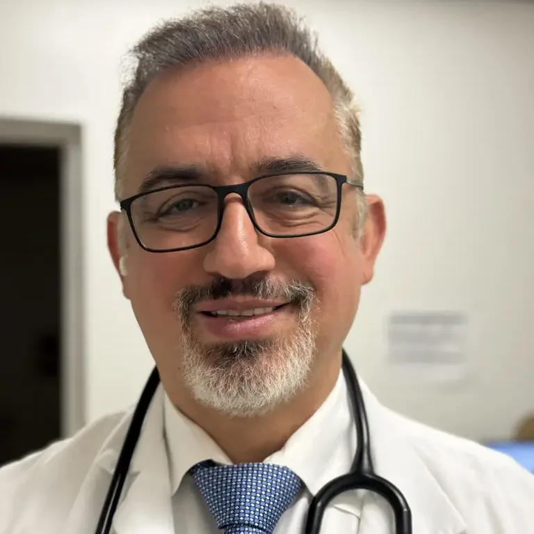 Medical professional in white coat